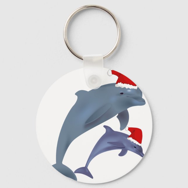 santa dolphins keychain (Front)