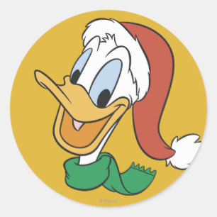 Santa Donald Duck Classic Round Sticker