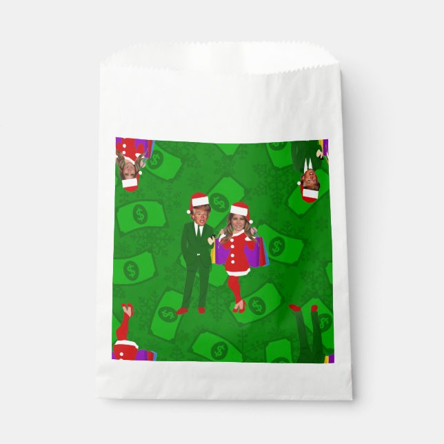 santa donald melania trump christmas money favor bag (Front)