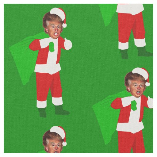santa donald trump funny christmas  fabric