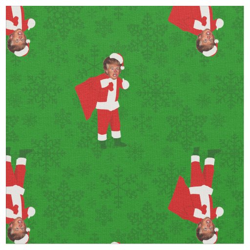 santa donald trump ugly christmas fabric