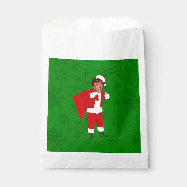santa donald trump ugly christmas favor bag (Front)