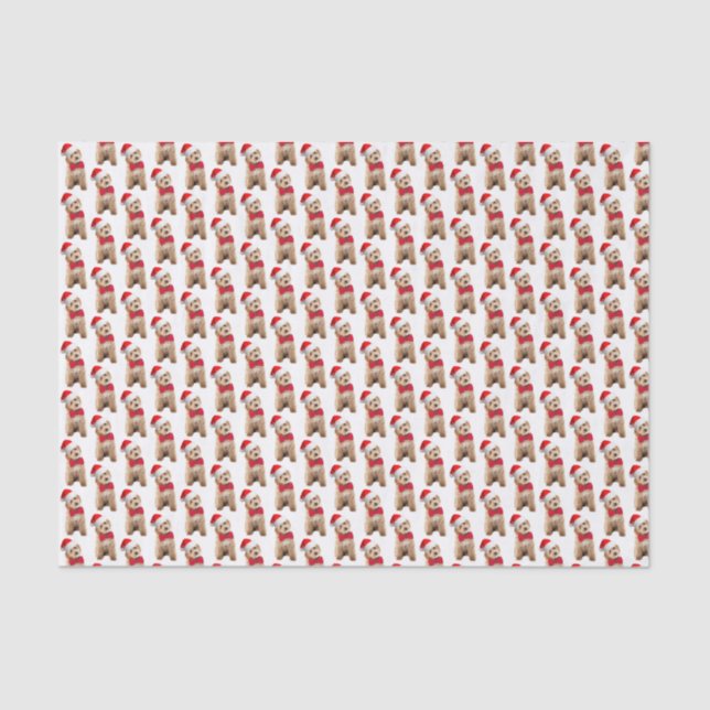 Santa Doodle Dog Tissue Paper (Front)