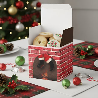 Santa down the chimney favor boxes