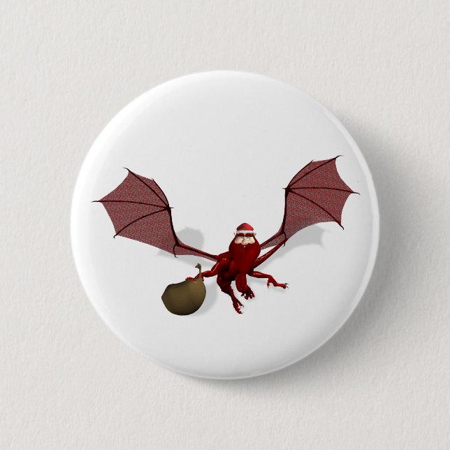 Santa Dragon Button (Front)