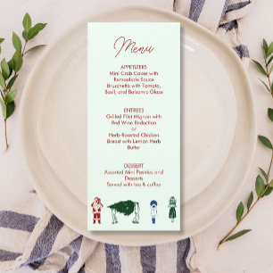 Santa Drawing Christmas Menu