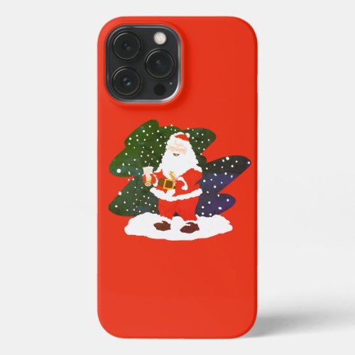 Santa Drinking Bubble Tea iPhone 13 Pro Max Case
