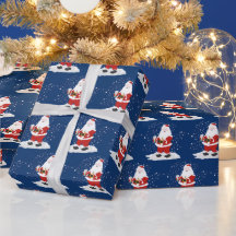 Santa Drinking Bubble Tea Wrapping Paper