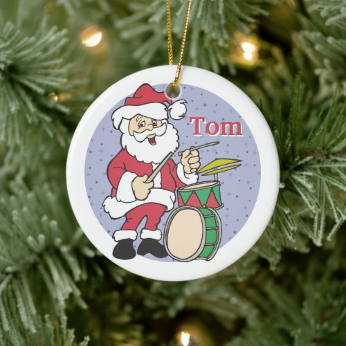 Santa Drummer Christmas Ornament
