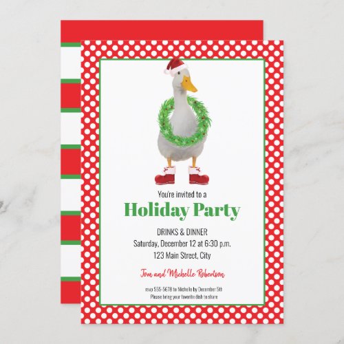 Santa Duck Festive Holiday Party Invitation