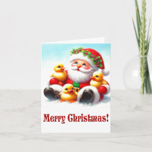 Santa Ducklings Christmas Card