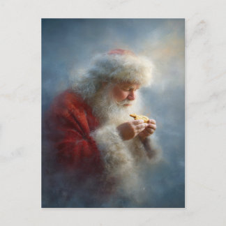 Santa eating cookies postcard