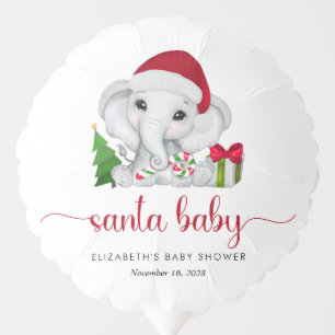 Santa Elephant Christmas Baby Boy Shower Balloon
