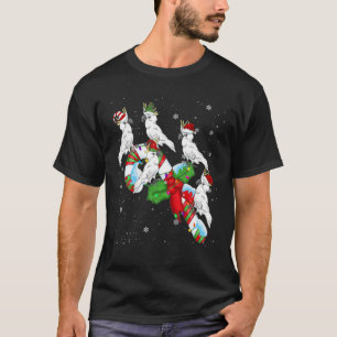 Santa ELF Cockatoo On Candy Christmas Lights Santa T-Shirt