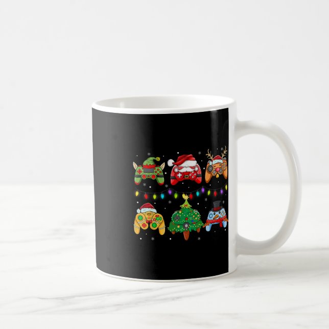 Santa Elf Gaming Controllers Snowman Boys Kids  Coffee Mug (Right)