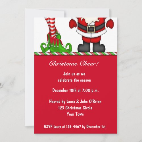 Santa  Elf Holiday Party Invitation