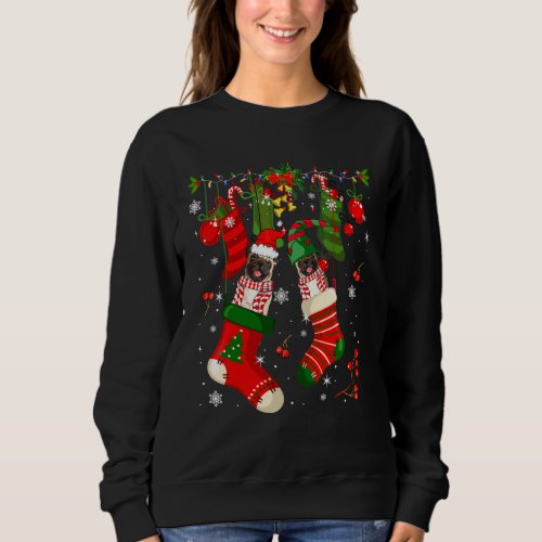 Santa Elf Pugs Inside Christmas Socks Ornaments Do Sweatshirt
