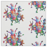 santa elf reindeer christmas fabric