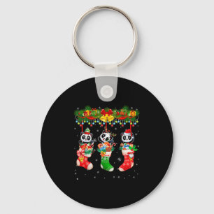 Santa Elf Reindeer Panda In Christmas Socks Xmas L Keychain