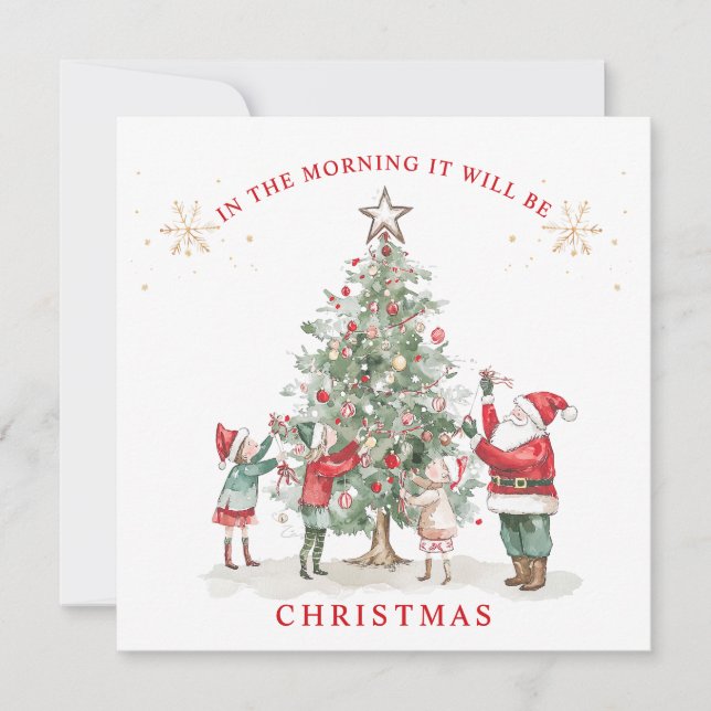 Santa Elf's & Christmas Tree Holiday Card (Front)