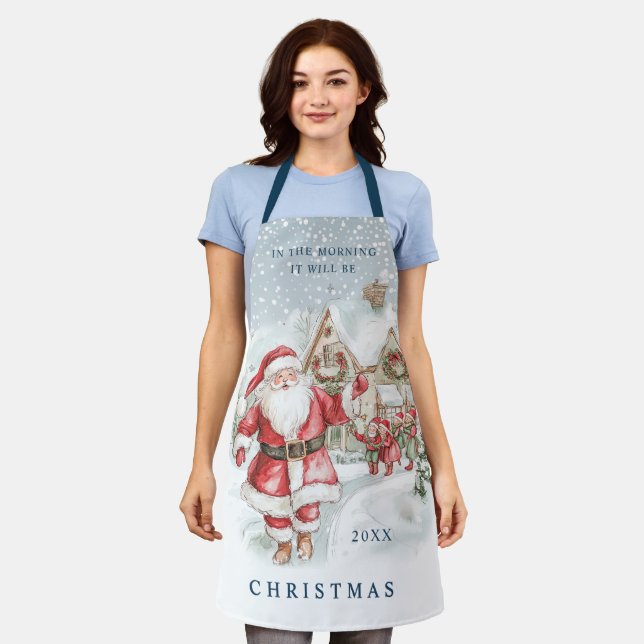 Santa Elf's Snow Christmas Apron (Worn)