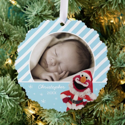 Santa Elmo  Add Your Name Ornament Card