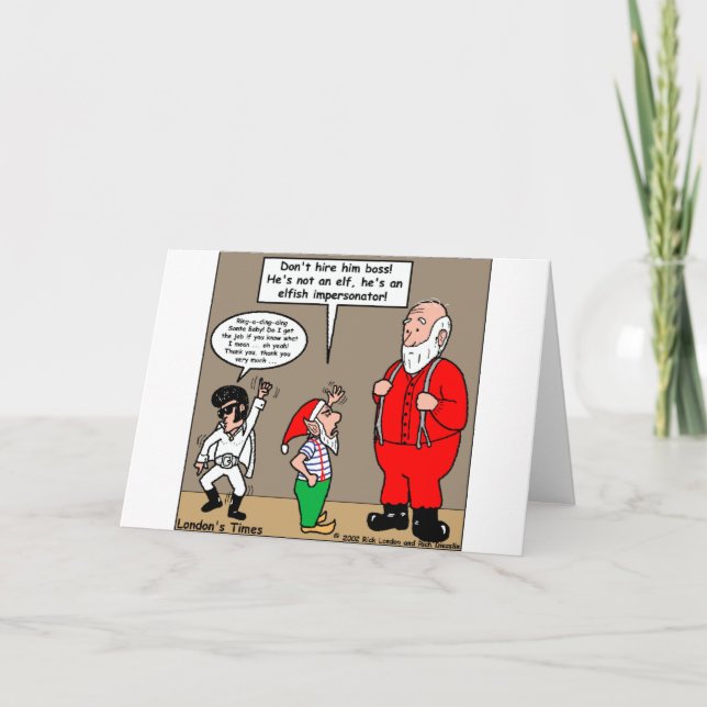 Santa & Elves Impersonator Funny Gifts & Tees Holiday Card (Front)