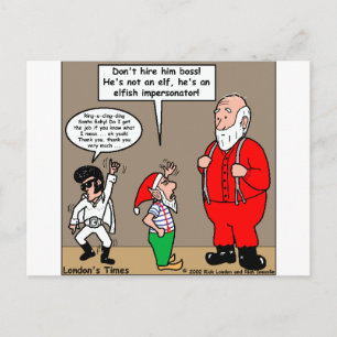 Santa & Elves Impersonator Funny Gifts & Tees Holiday Postcard