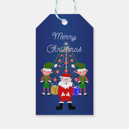 Santa Elves Presents Christmas Tree Christmas Gift Tags