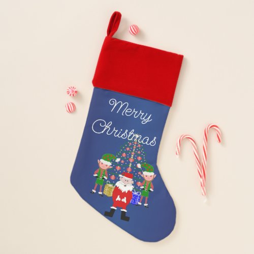 Santa Elves Presents Christmas Tree Christmas Stocking