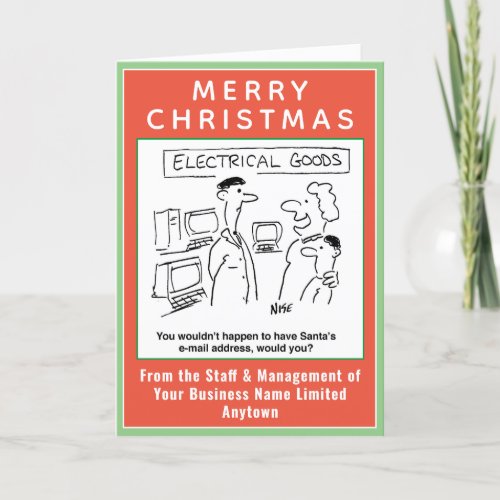 Santa Email Address Funny Retail Christmas Holiday Card