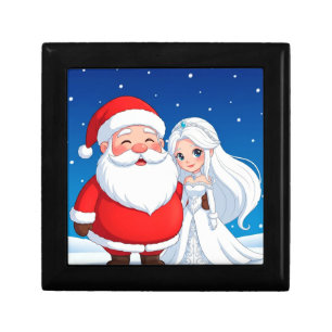 🎅 Santa Embracing Snow Maiden Cartoon Gift Box