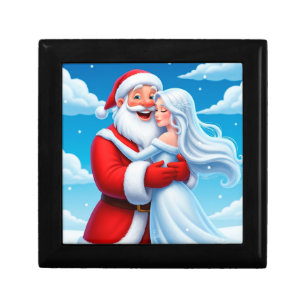 🎅 Santa Embracing Snow Queen Winter Love Holiday Gift Box