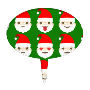 santa emoji emoticons cake topper