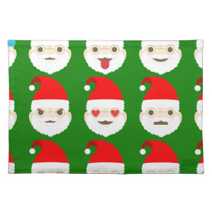 santa emoji emoticons cloth placemat