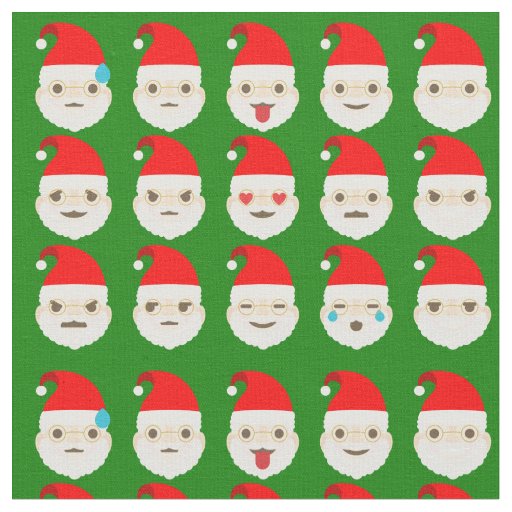 santa emoji emoticons fabric