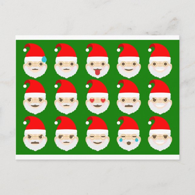 santa emoji emoticons holiday postcard (Front)