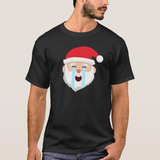 Santa Emoticons Crying Out Loud Christmas Emoticon T-Shirt (Front)
