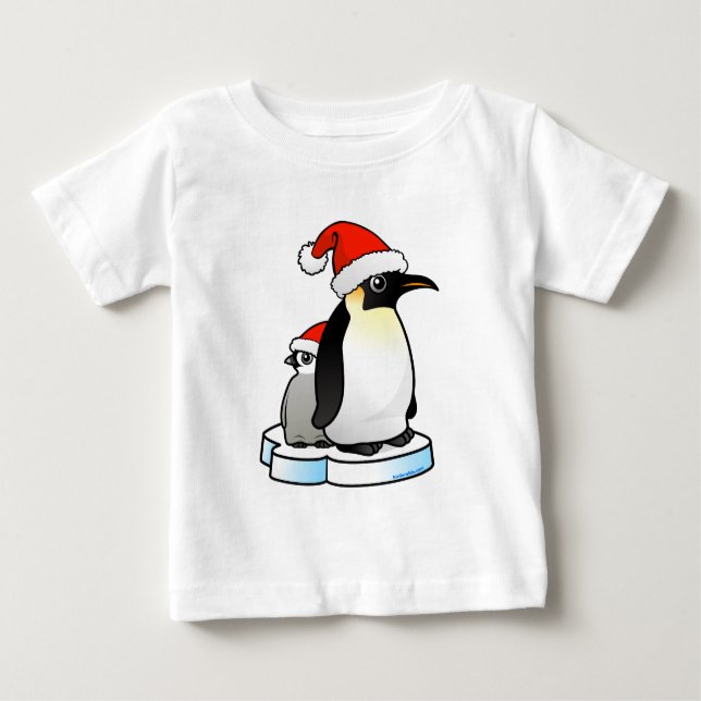 Santa Emperor Penguin Baby T-Shirt (Front)