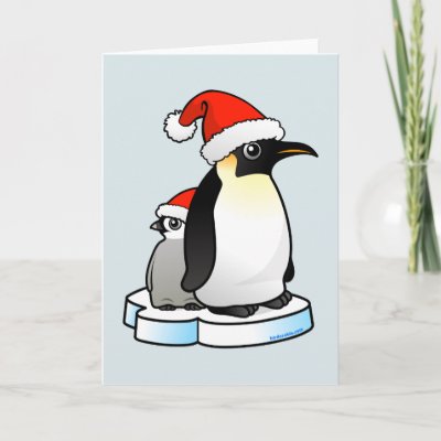 Santa Emperor Penguin Holiday Card