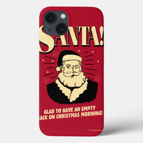 Santa Empty Sack On Christmas Morning iPhone 13 Case