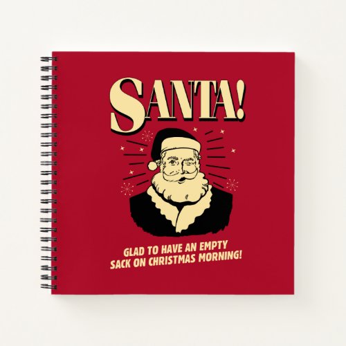 Santa Empty Sack On Christmas Morning Notebook