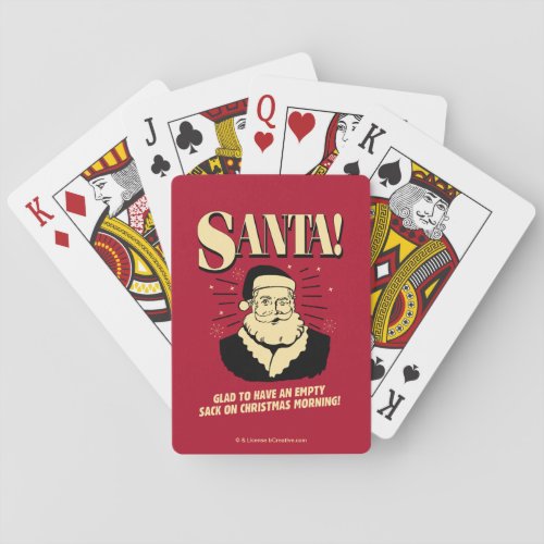 Santa Empty Sack On Christmas Morning Poker Cards