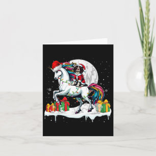 Santa English Springer Spaniel Riding Unicorn Chri Card