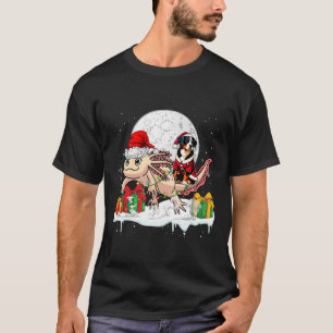 Santa Entlebucher Mountain Riding Axolotl Christma T-Shirt