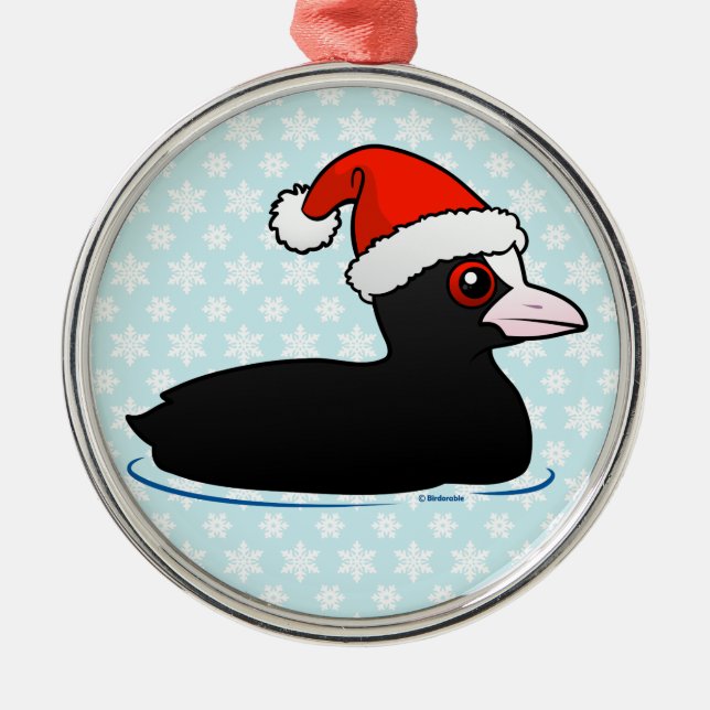 Santa Eurasian Coot Metal Ornament (Front)