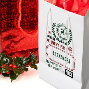 Santa Express Delivery For (Custom Name) Christmas Medium Gift Bag
