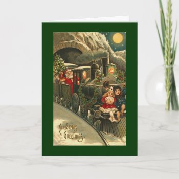 Santa Express Holiday Card by vintagecreations at Zazzle
