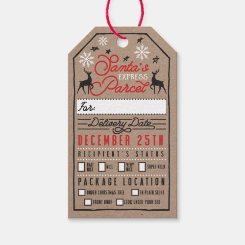 Santa Express Parcel Delivery  Santa Certified Gift Tags
