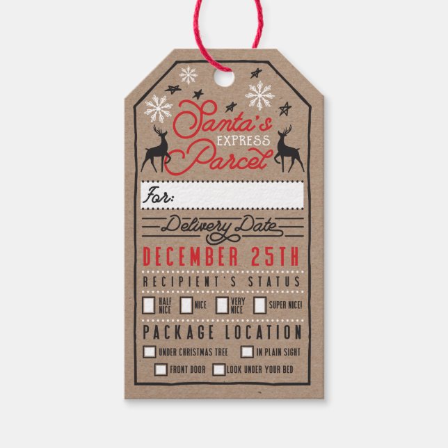 Santa Express Parcel Delivery | Santa Certified Gift Tags (Front)